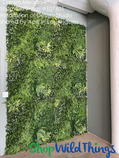 Artificial Green Foliage Wall, Lush Vertical Landscape Panel