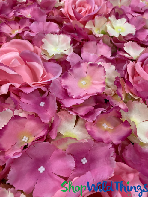 Flower Wall Event & Photo Backdrop, Artificial Silk Flower Mats Snap Together by ShopWildThings.com