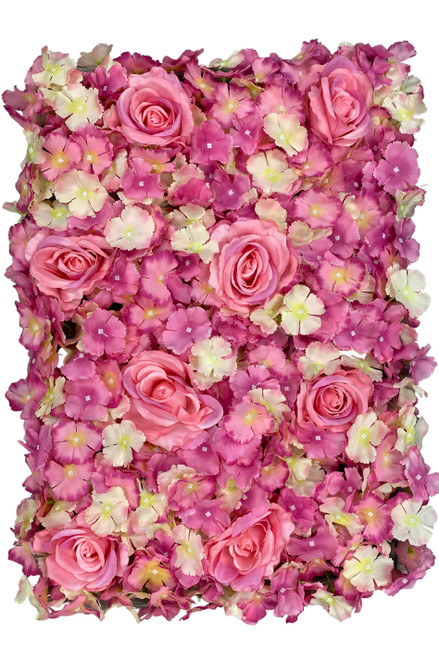 Multi-Pink & Cream Roses and Blossoms Flower Wall Backdrop Panels ShopWildThings.com