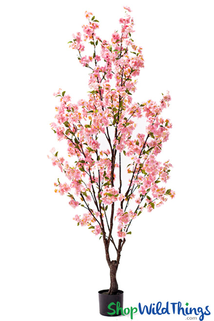 Tabletop Cherry Tree Silk Pink Flowers Centerpieces ShopWildThings.com 5.5 Feet Tall