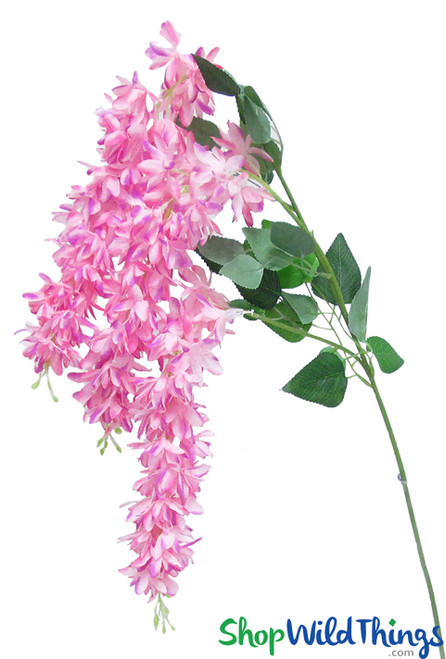 Triple Stem Draping Flower Spray, 40" Triple Stem Bright Pink Fuchsia, Long Stem Silk Flowers for Centerpieces, Arches & Arbors by ShopWildThings.com