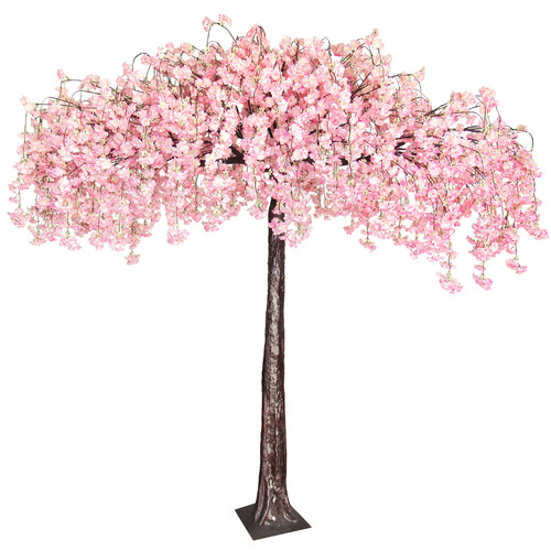 8 FT Tall Blush Pink Flowering Cherry Tree, Quality Faux Flowers, Greenery & Trees From ShopWildThings.com