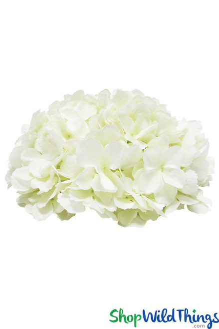 Silk White Hydrangea Floral Topper, Half of a Flower Ball for Centerpiece Displays ShopWildThings.com