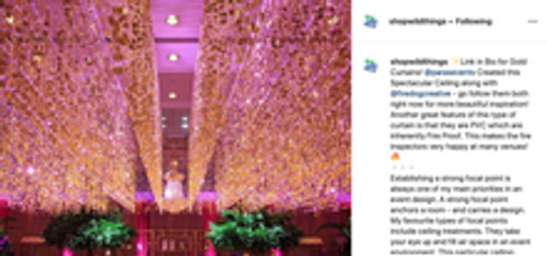 Fire Proof PVC Strands from ShopWildThings Hang from the Ceiling to Create a Spectacular Wedding and Event Focal Point
