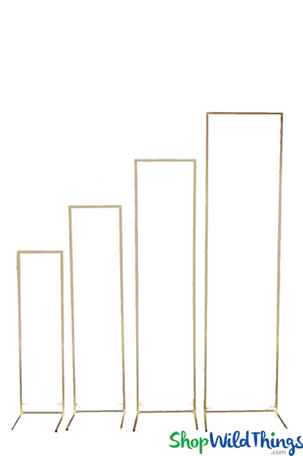 Gold Metal Stands Rectangle Floral and Balloon Decoration Stands ShopWildThings.com