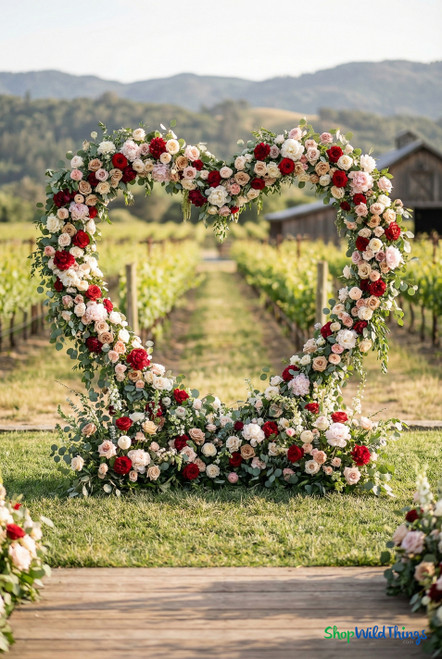 The "Saanvi" Gold Metal Heart Arch by ShopWildThings.com is available in both 6' and 8' heights, and is the ideal backdrop for any special occasion, from romantic gestures, to proposals, weddings, and even Valentine’s Day decor!