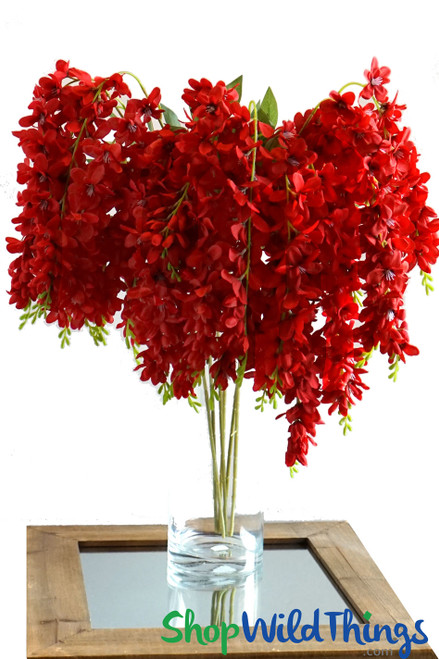 Red Draping Garland Pick of Flowers for Ceilings Displays and Floral Centerpieces ShopWildThings