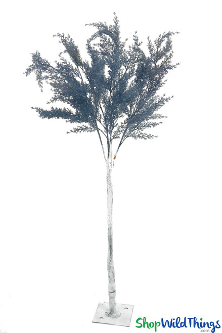 Blue Artificial Fern Tree with White Base, Tabletop Centerpiece Trees ShopWildThings.com