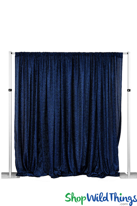 Metallic Navy Blue Backdrop Fabric 20 feet with with rod pockets ShopWildThings.com