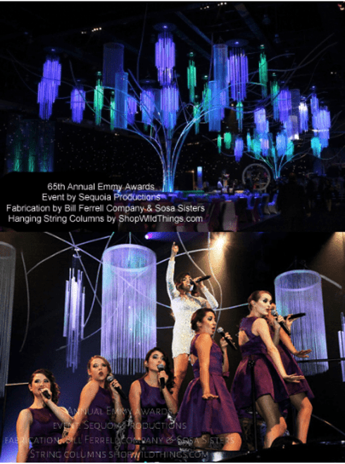 White String Columns 4 Feet Diameter Hanging Decorations for Parties, Events, Weddings