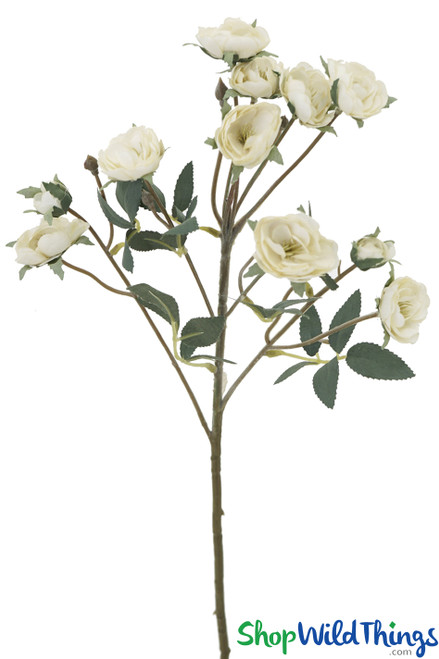 Artificial Florals for Florists, High Quality Wedding Flowers Cream Mini Roses Spray