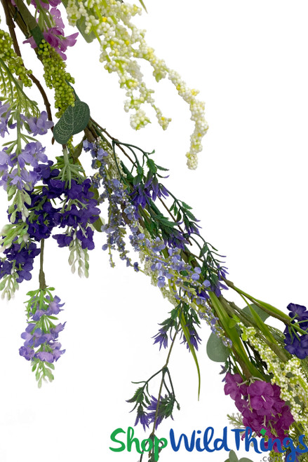 Purple and Greenery Floral Garland for Wedding Table Centerpiece ShopWildThings.com