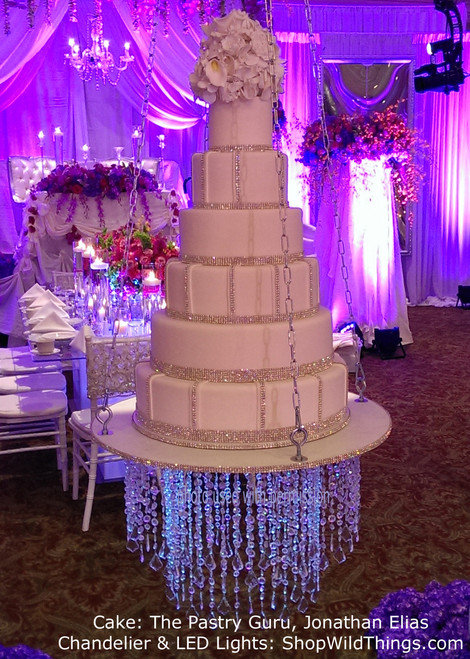 Hanging Wedding Cake Stand Beads Chandelier | ShopWildThings.com