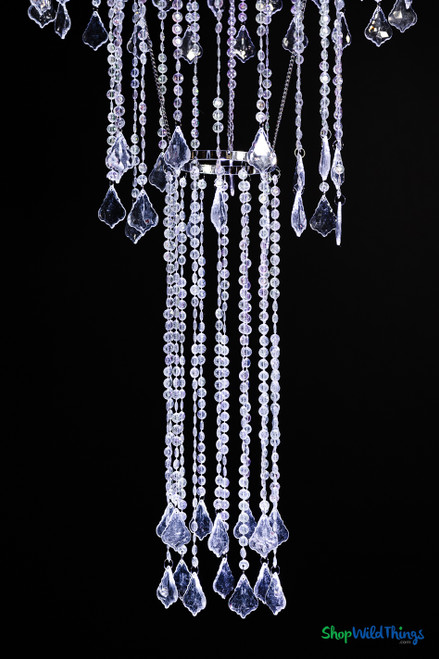 Hanging Beaded Chandelier with Diamond Crystal Beads and Matching Beaded Curtains ShopWildThings.com