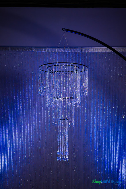 Hanging Beaded Chandelier with Diamond Crystal Beads and Matching Beaded Curtains ShopWildThings.com