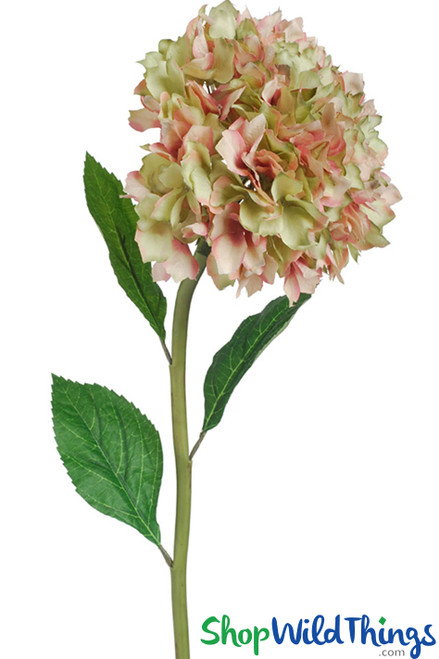 Pink Hydrangea Silk Blossom with Extra Long Stem ShopWildThings.com