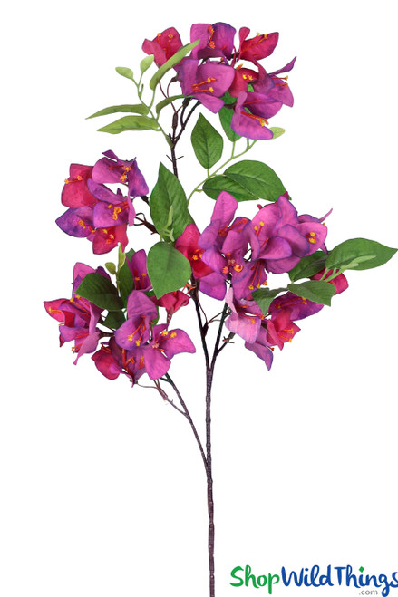 Artificial Bougainvillea Spray, 30" Tall Bendable Flowering Branch ShopWildThings