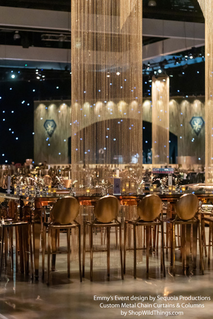Emmy’s Event design by Sequoia ProductionsCustom Metal Chain Curtains & Columns
by ShopWildThings.com