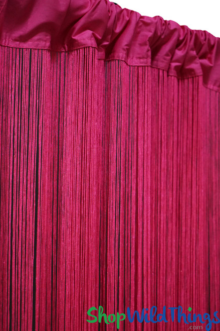 Bright Fuchsia Pink String Fringe Curtains | ShopWildThings.com