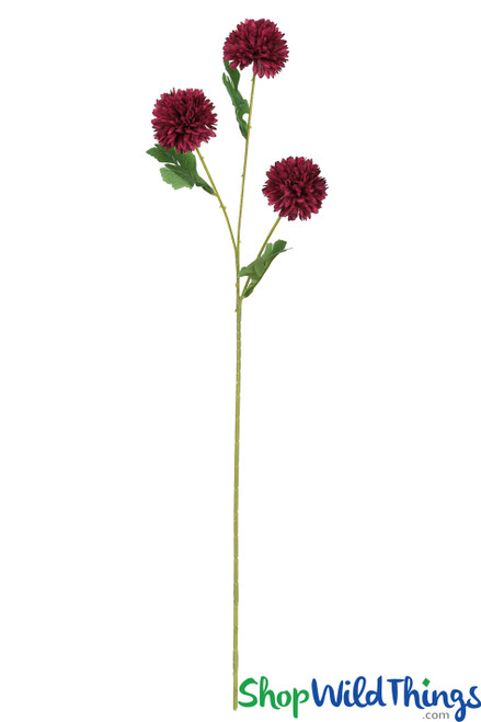 Burgudy Red Ball Mum Spray ShopWildThings Luxury Artificial Florals