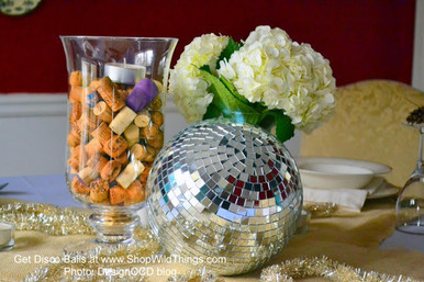 Gold Mirrored Disco Ball 7 3/4