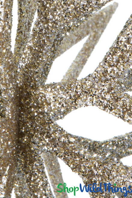 24" Tall Champagne Gold Glitter Star Ornament - Hanging Decoration ...