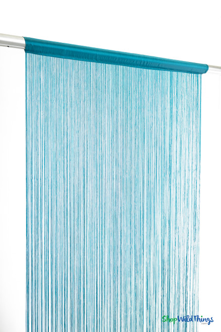 String Curtain Teal Blue 39" x 110" ; Polyester | ShopWildThings