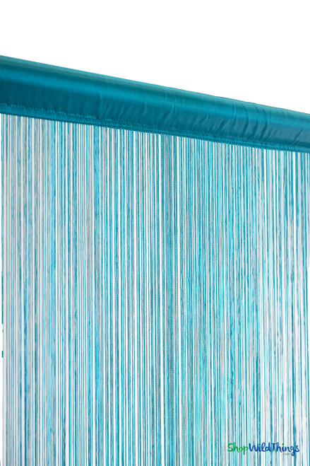 String Curtain Teal Blue 39" x 110" ; Polyester | ShopWildThings