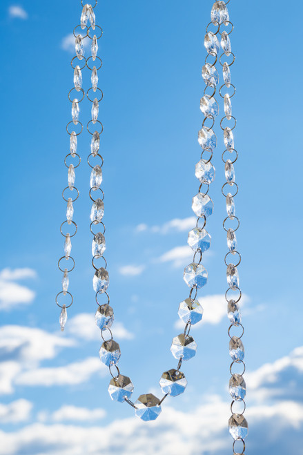 Crystal Acrylic Garlands Faceted Beads for Projects, Weddings, Tree Decoration ShopWildThings 16 feet long