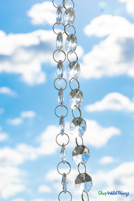 Crystal Acrylic Garlands Faceted Beads for Projects, Weddings, Tree Decoration ShopWildThings 16 feet long