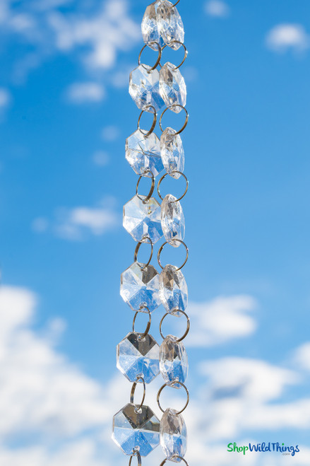 Crystal Acrylic Garlands Faceted Beads for Projects, Weddings, Tree Decoration ShopWildThings 16 feet long