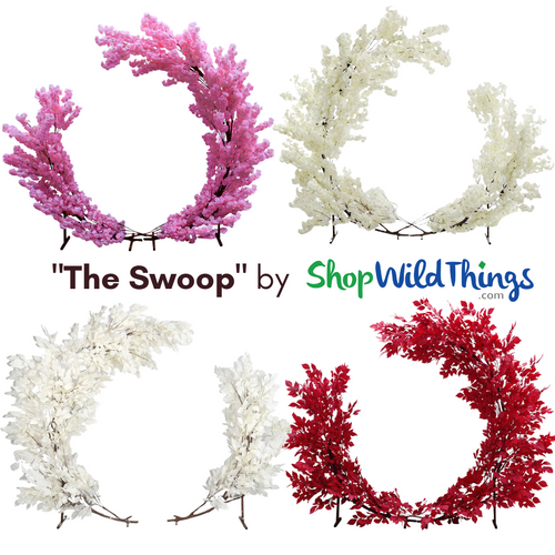 "The Swoop" by ShopWildThings 2-in-1 Semi Circle Flowering Arch is available in 4 ready to ship styles, plus endless possibilities when mixed with our line of Replacement Branches