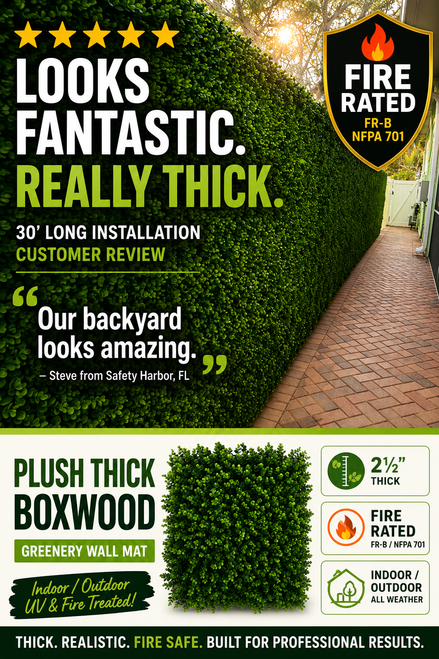 ShopWildThings Boxwood Greenery Wall Fire Rated