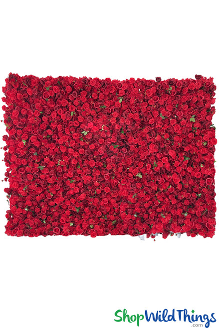 Artificial Red Roses Super Premium Fabric Backed 8x8 Flower Wall ShopWildThings