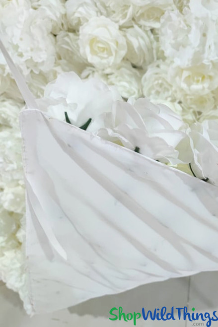 Fabric Backed Flower Wall backdrop by ShopWildThings White Cream Ivory