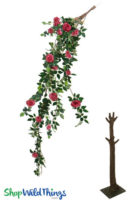 Deep Pink Rose and Greenery Replacement Interchangeable Branches for ShopWIldThings Floral Trees