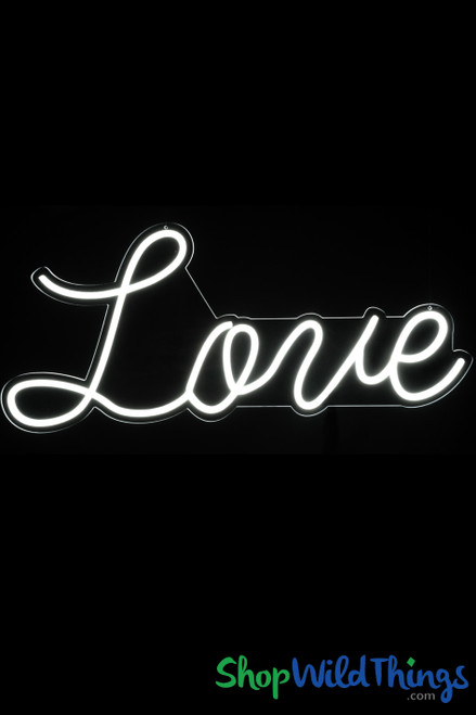Neon Sign LOVE Lights up White ShopWildThings