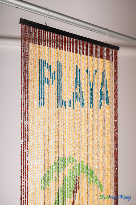 Playa Beach Palm Tree Wood Door Beads Curtain ShopWildThings