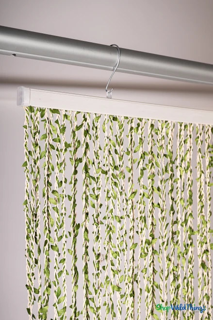 Green Leaves Curtain, Natural Color String with Green Leaves ShopWildThings.com