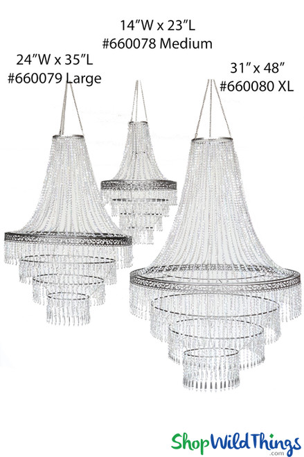 Optional Sizes Event Chandelier Decorations Crystal Beaded ShopWildThings.com