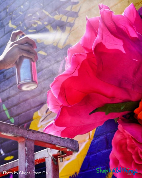 Oversized Fuchsia Pink Silk Flowers with Stem 64