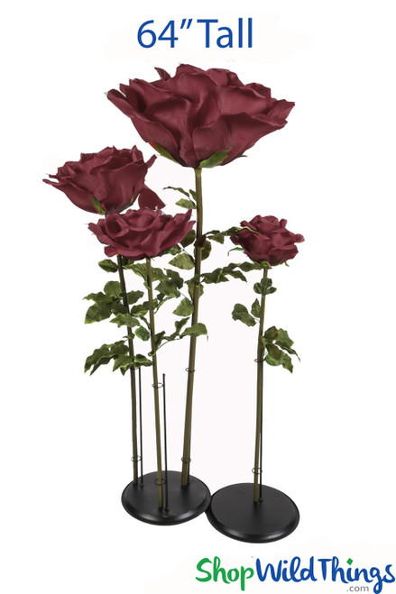 Giant Artificial Rose Burgundy Red Wine Color for Store Display, Parties, Events