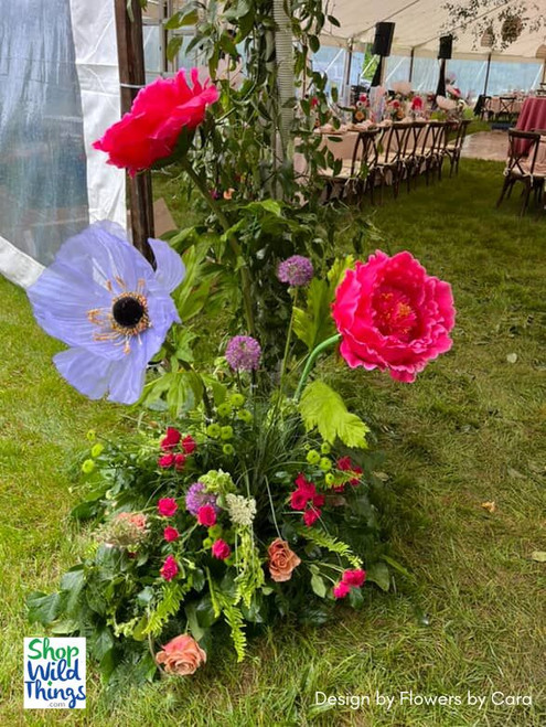 Whimsical Jumbo Flower Decor for Tented Events
Make your entrance unforgettable with jumbo florals from ShopWildThings. This garden party design features our Jumbo Peonies and Coreopsis Blooms to line the walkway into a tented event. With dozens of oversized bloom styles available—from roses to daisies and poppies—our collection is perfect for creating storybook-inspired installations.