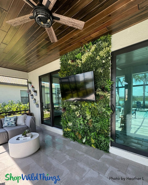 Fire Rated Commercial Artificial Greenery Wall Assorted Lush