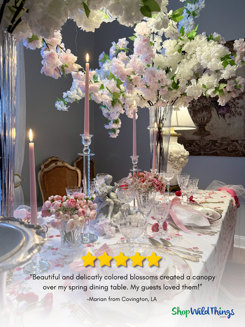 Extra Full Triple Bloom Cherry Blossom Branch -  40" Tall - Bendable - Fuchsia Pink