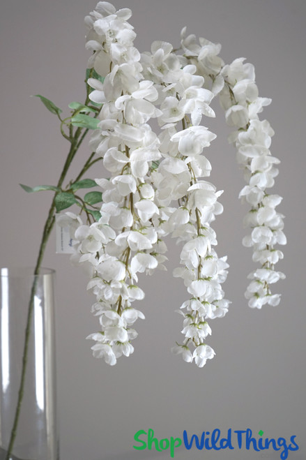 Artificial Waterfall Wisteria Summer White Flowers | Cascading Silk Florals | ShopWildThings.com