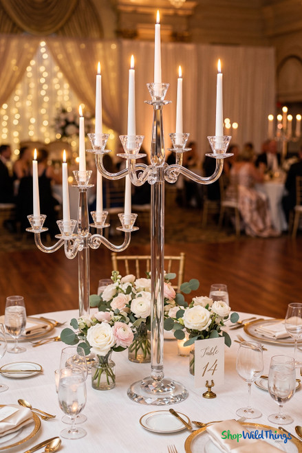 High Grade k9 Crystal Candelabra Faceted and Sparkly Extra Tall Almost 3 Feet!
