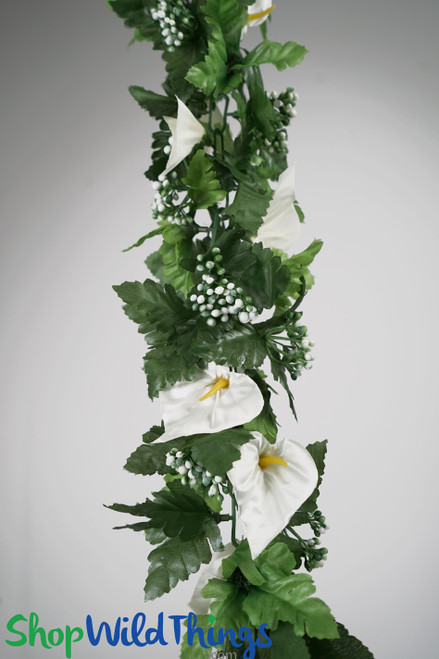 White Calle Lily Chain Garland, 6' Long - ShopWildThings.com