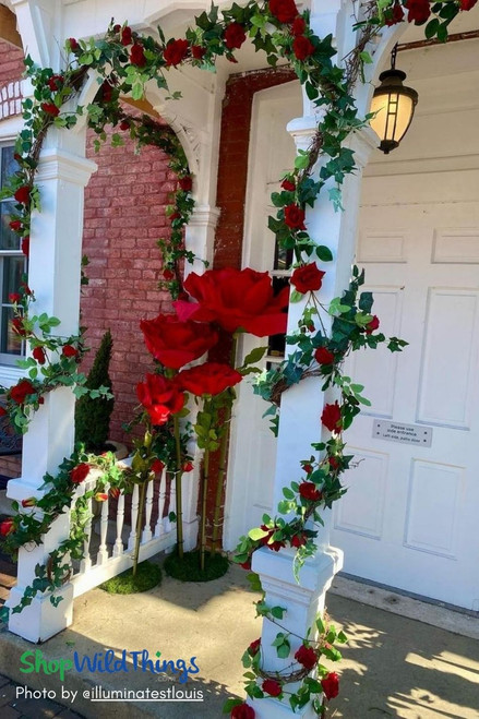 【willfully】big flower print OP Sturdy Oversized Flower & Branch Stand, Long Stem Floral Holder 2'H