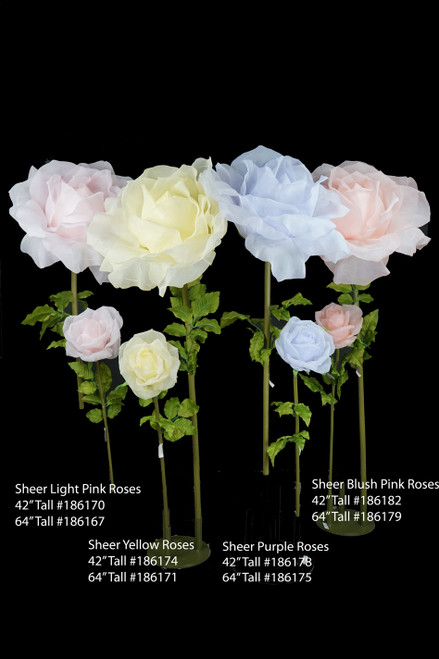 Giant Sheer Ethereal Voile Fabric Prop Roses for Party and Event Decorating by ShopWildThings.com